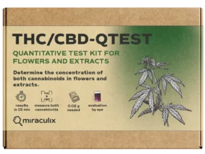 THC / CBD - Testkit für Blüten und Extrakte - Quantitativer Cannabistest zur Messung der THC- und CBD-Konzentration mit Ergebnissen in 15 Minuten.